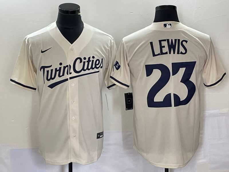 Men's Minnesota Twins #23 Royce Lewis Cream Cool Base Stitched Baseball Jersey,We sell and wholesale Men's Minnesota Twins #23 Royce Lewis Cream Cool Base Stitched Baseball Jersey on line form chian!